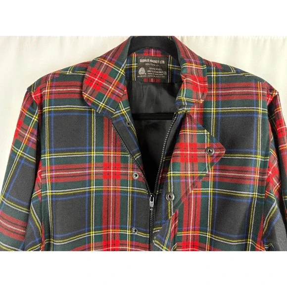 George Masket LTD Vintage Wool Plaid Jacket Full Zip Snap Button Pockets Jacket‎ - Picture 2 of 6